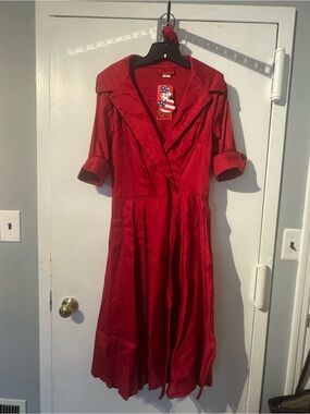 Deadly Dames Haunted Housewife Swing Dress in Red XL NWT